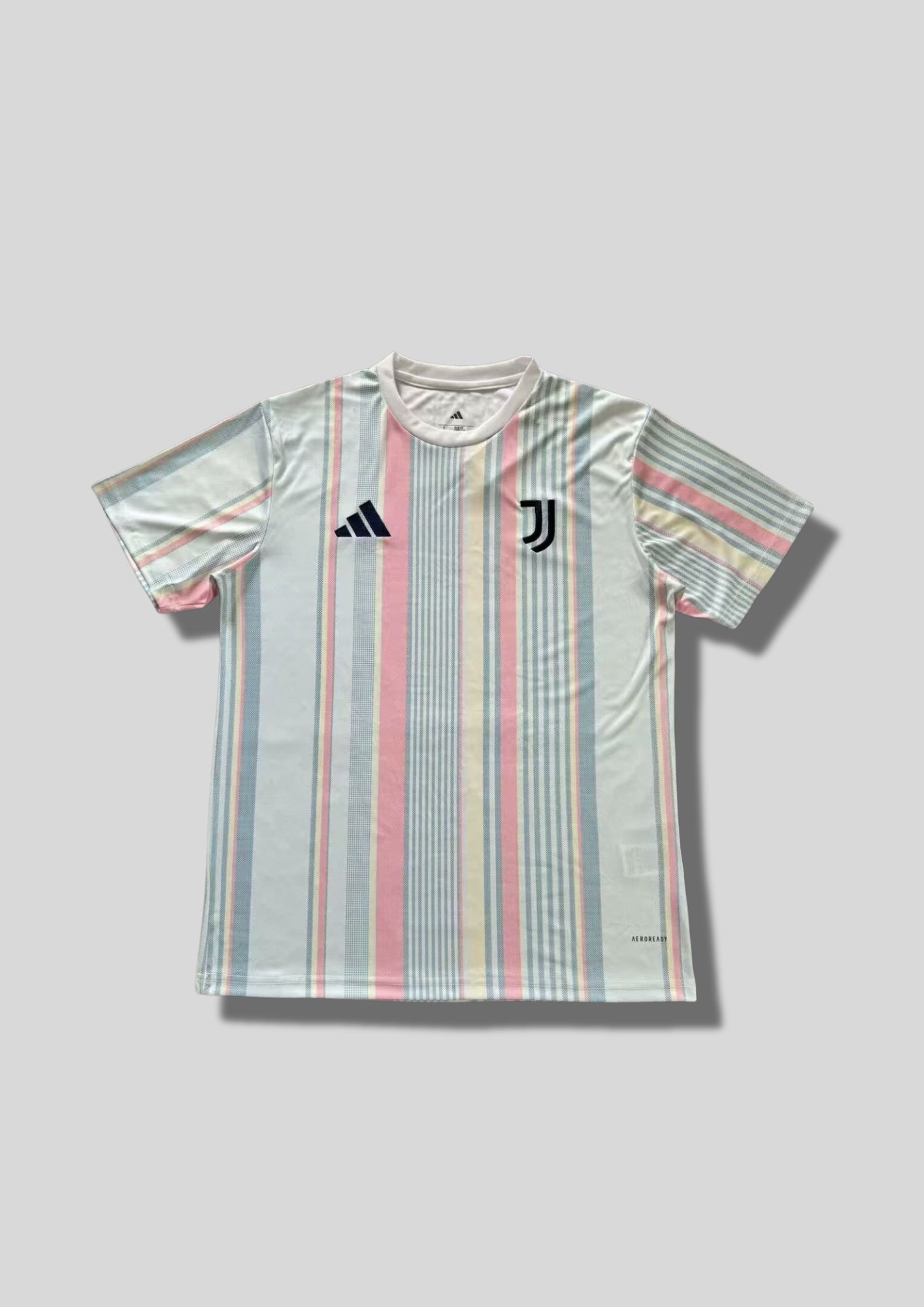 Juventus Pre-Match 24/25 - Adidas (Rayures multicolores pastels) GoalKits