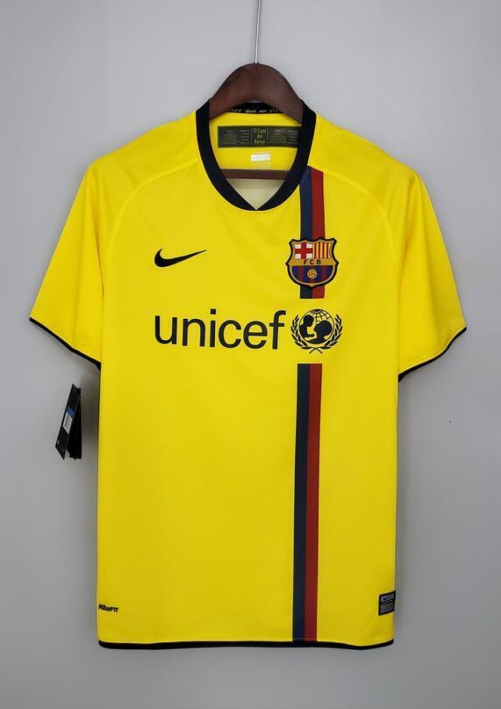 Maillot FC Barcelone Extérieur – Édition Rétro "Unicef" Jaune GoalKits