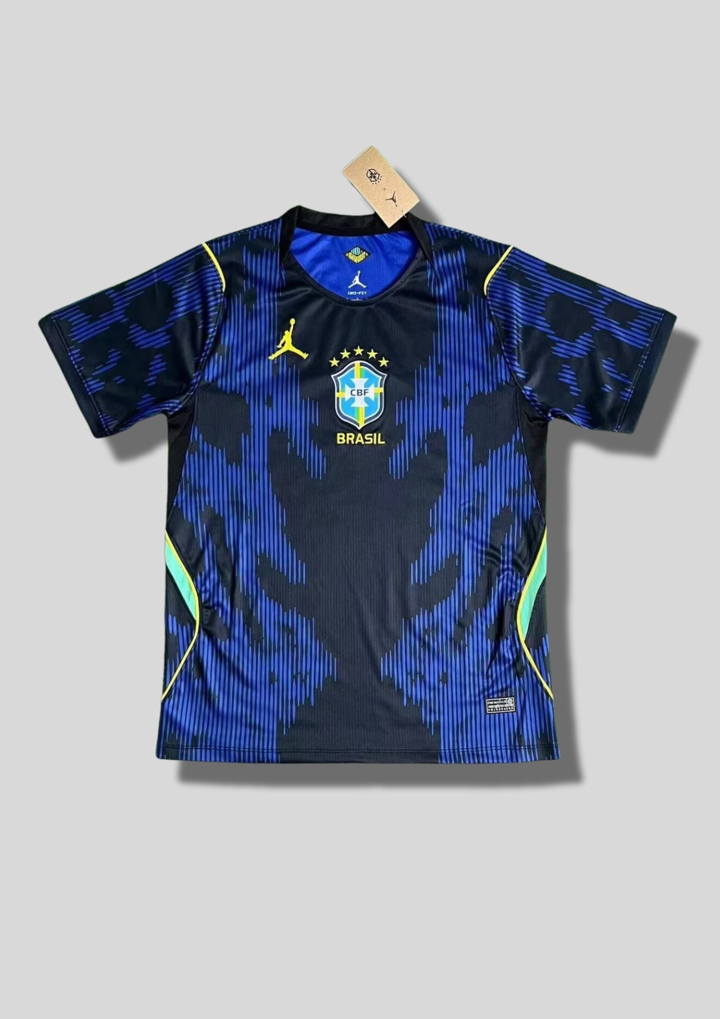 Maillot Brésil Jordan Edition – Noir & Bleu Électrique GoalKits