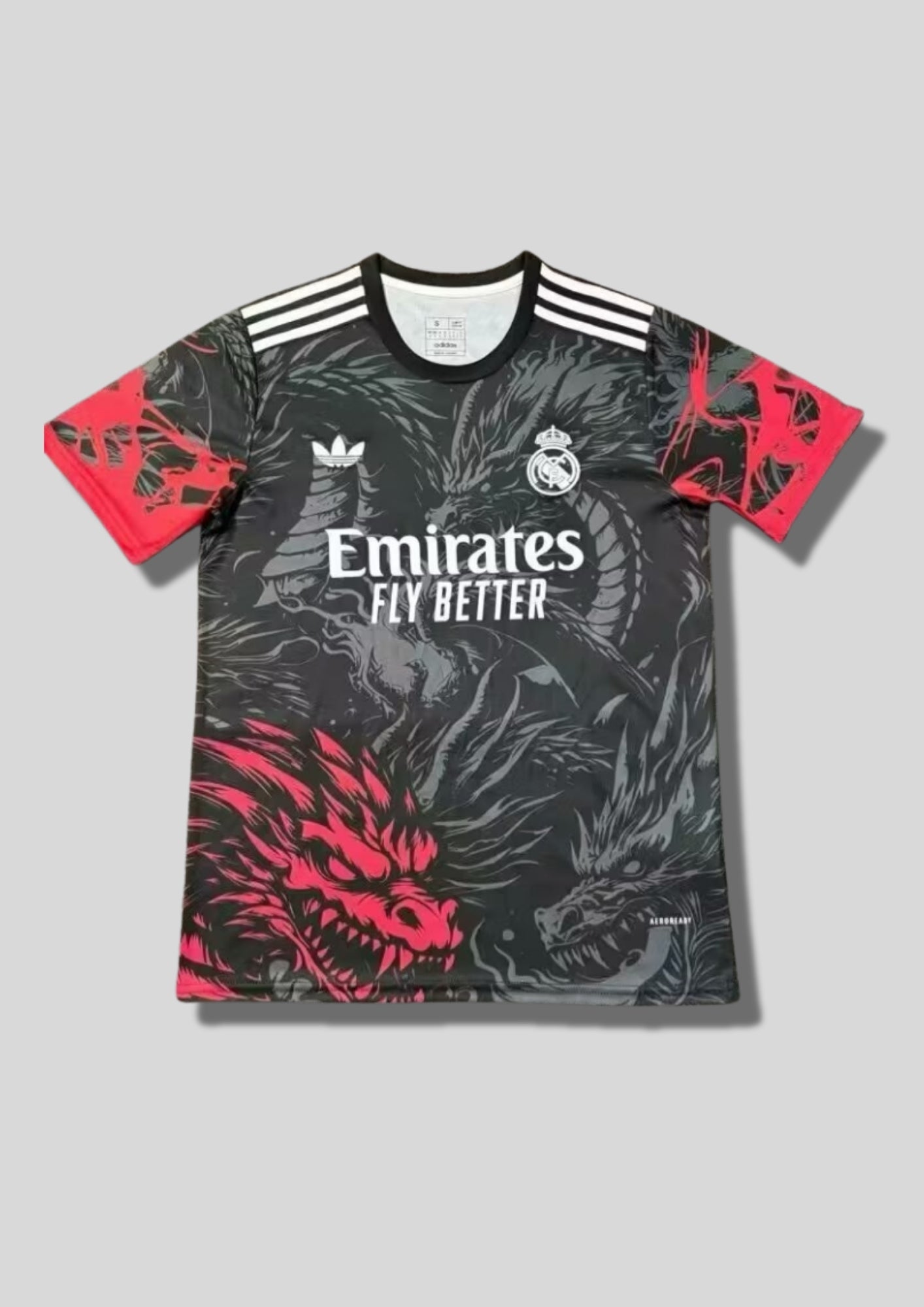 Maillot d'entraînement / Édition Spéciale – Noir avec Dragons Gris & Rose Emirates Fly Better GoalKits