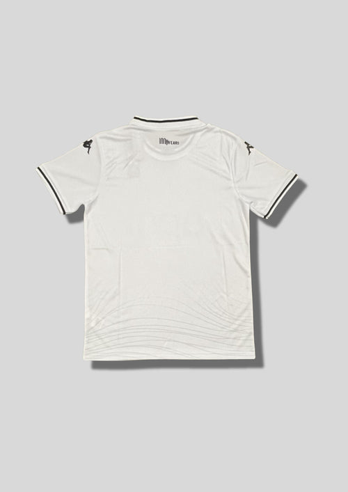 AS Monaco "Third" 2024-2025 : maillot blanc immaculé avec des motifs ondulés gris clair sur le bas du torse, logos et sponsor apm MONACO en noir. GoalKits