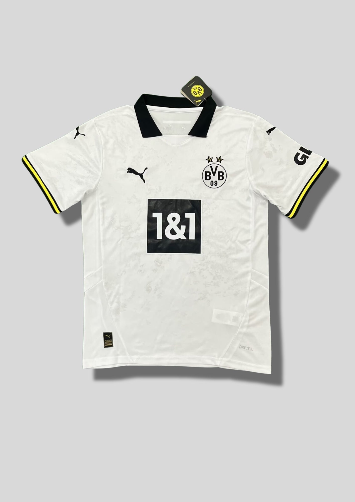 Maillot Dortmund Extérieur 24/25 - Blanc & Col Polo Noir GoalKits