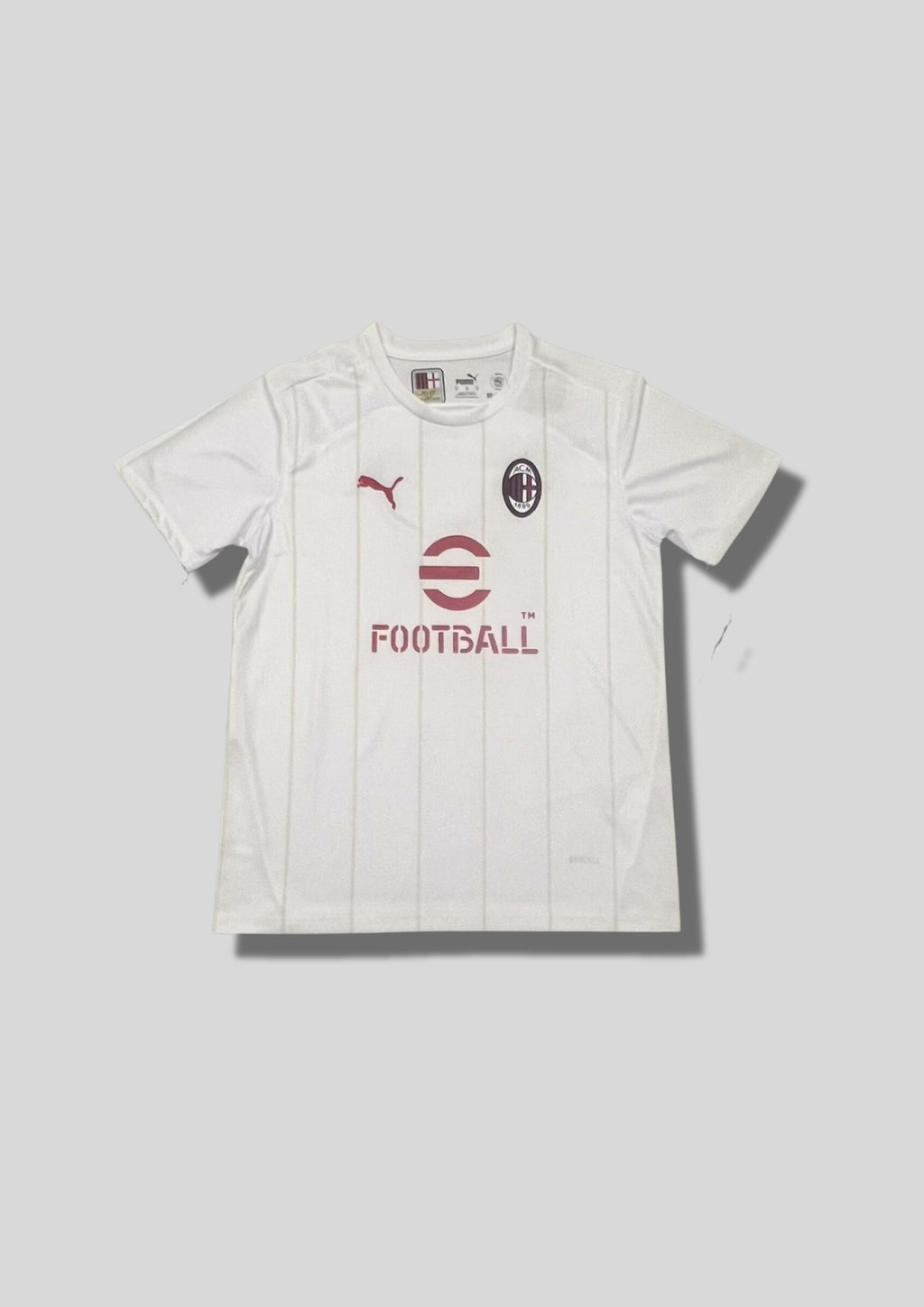 AC Milan Training/Casual 24/25 - Puma Blanc à fines rayures Bordeaux (Sponsor eFootball) GoalKits
