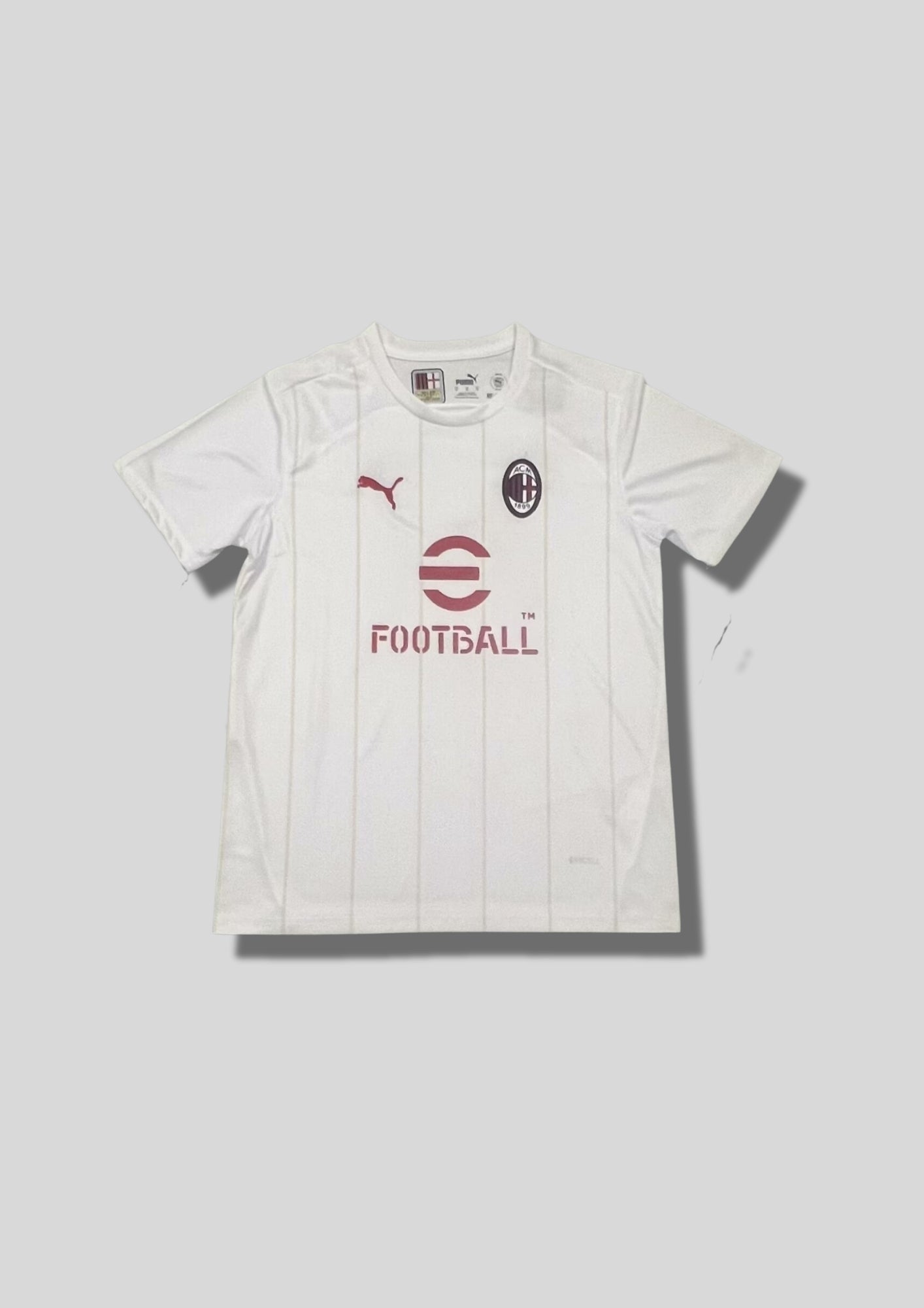 AC Milan Training/Casual 24/25 - Puma Blanc à fines rayures Bordeaux (Sponsor eFootball) GoalKits
