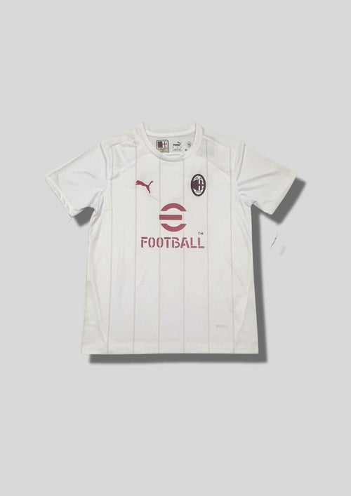 AC Milan Training/Casual 24/25 - Puma Blanc à fines rayures Bordeaux (Sponsor eFootball) GoalKits