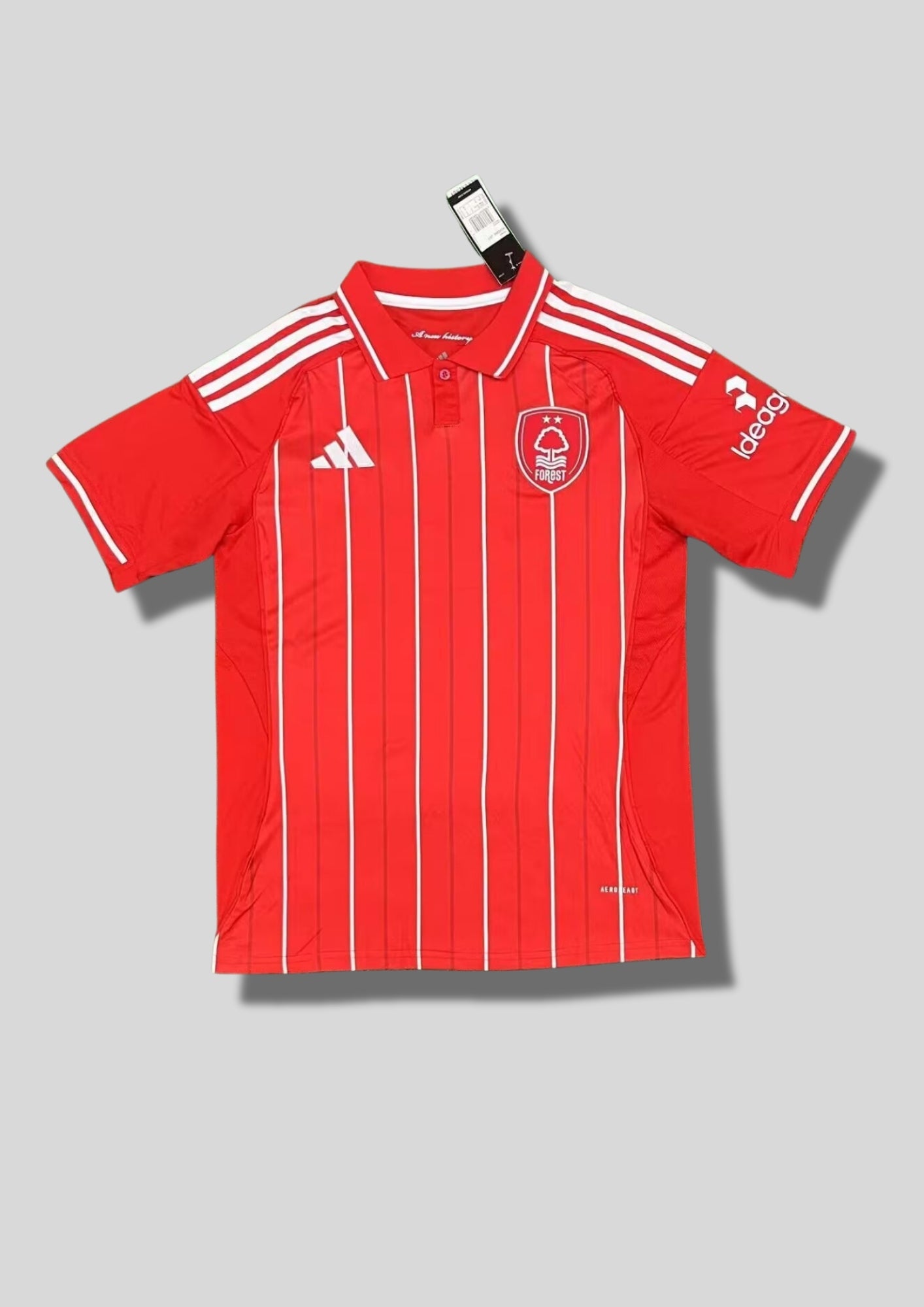 Maillot Nottingham Forest Domicile 2024/25 – Rouge & Rayures Blanches "Heritage" GoalKits