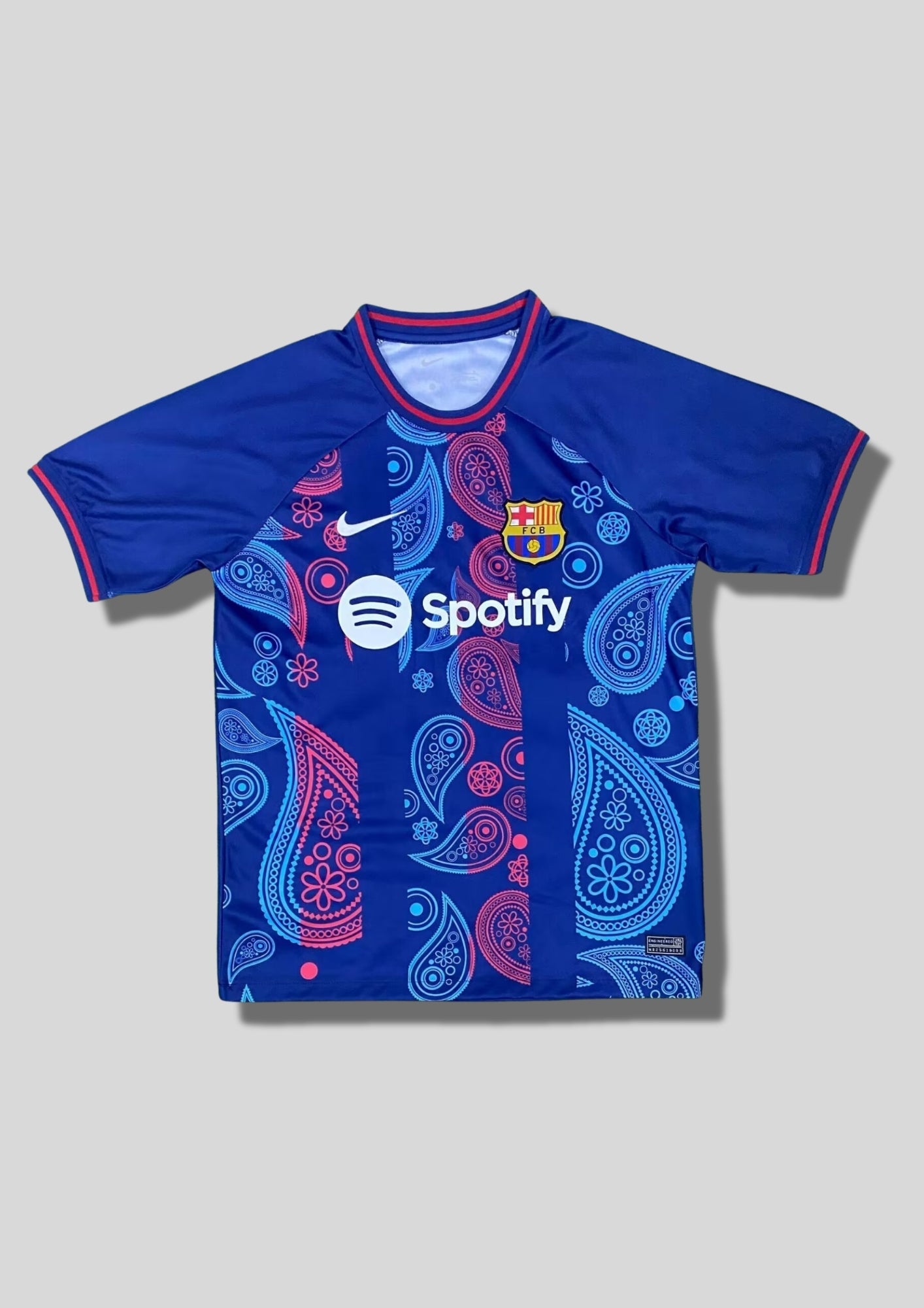 Maillot FC Barcelone Spécial – Édition "Blue Paisley Pattern" Spotify GoalKits
