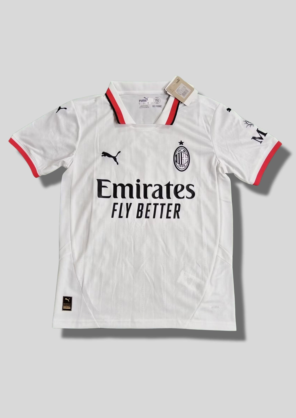 AC Milan Extérieur 24/25 - Puma Blanc (Col Polo Rouge & Noir) GoalKits