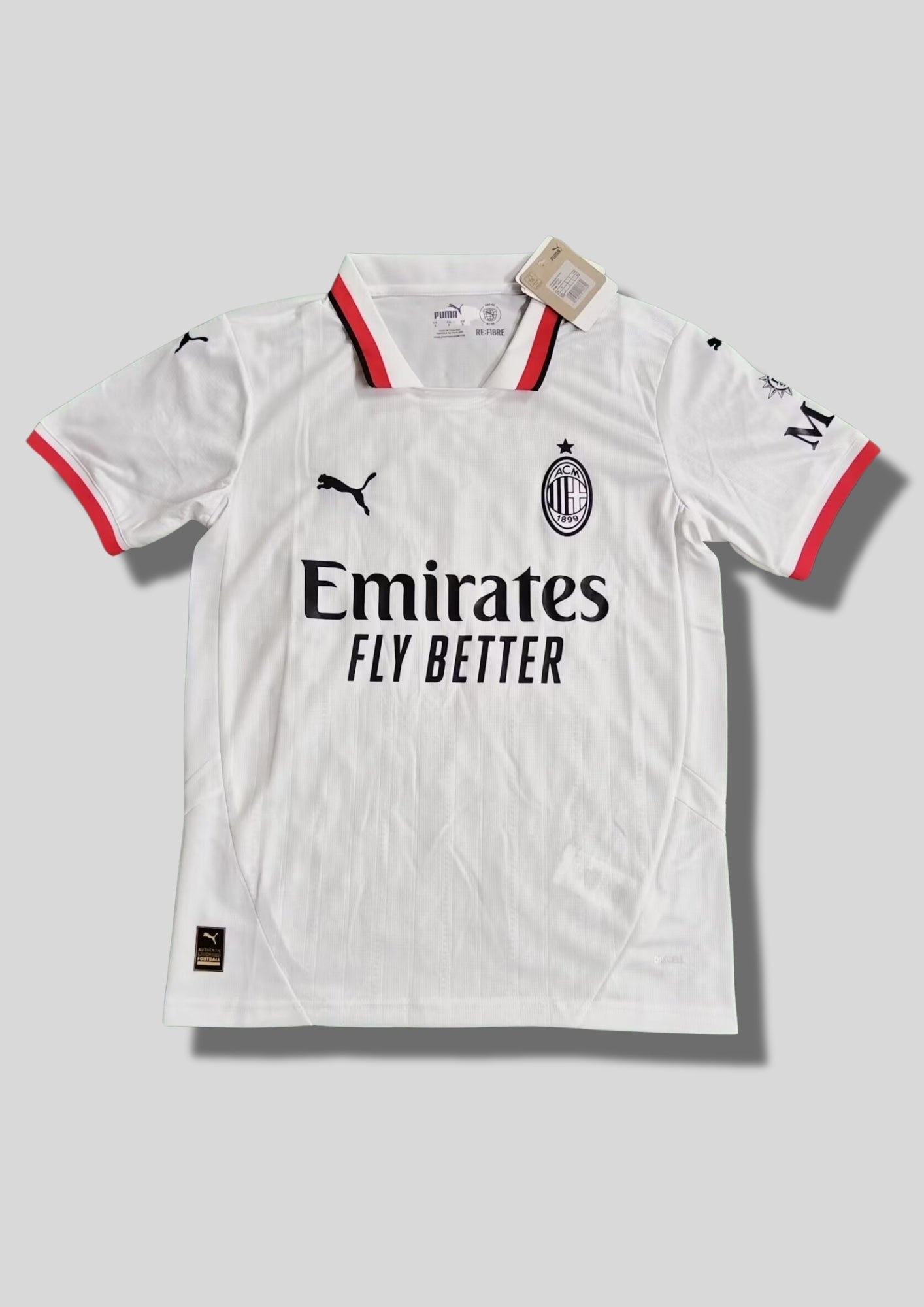 AC Milan Extérieur 24/25 - Puma Blanc (Col Polo Rouge & Noir) GoalKits