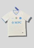 Naples Extérieur 23/24 - EA7 MSC (Blanc avec détails azur & Scudetto) GoalKits